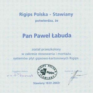 dyplom od rigips polska