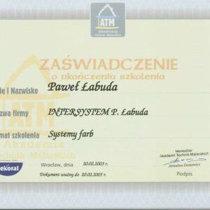 szkolenie z tematu systemy farb