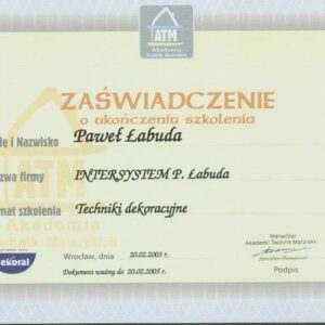 szkolenie z tematu techniki dekoracyjne